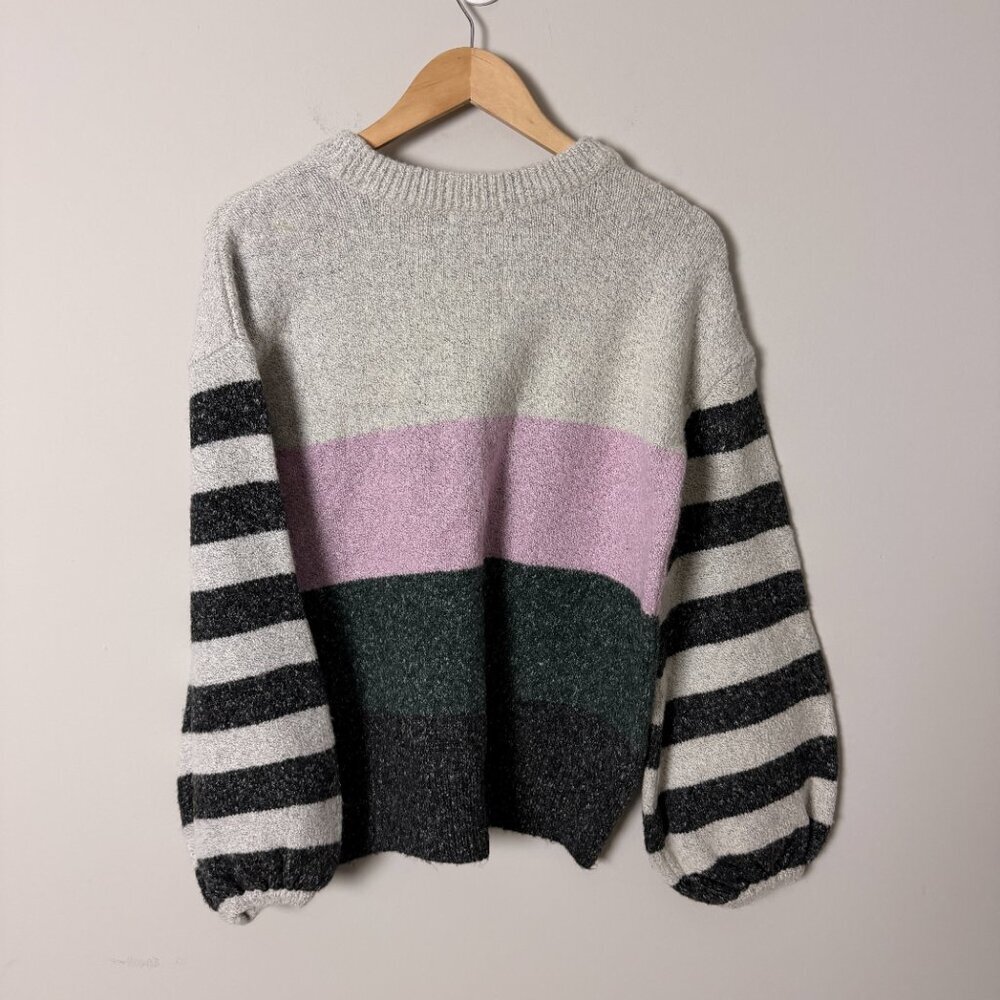 2/$30 Tularosa Striped Pink Gray Sweater Small - Picture 3 of 4